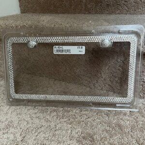 Silver Bling License Plate Frame